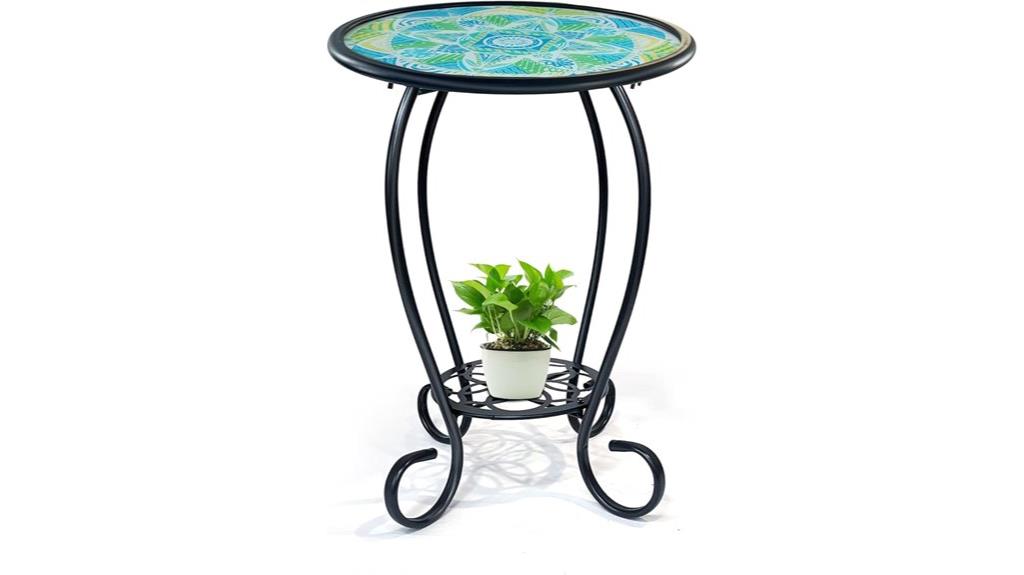 mosaic outdoor side table