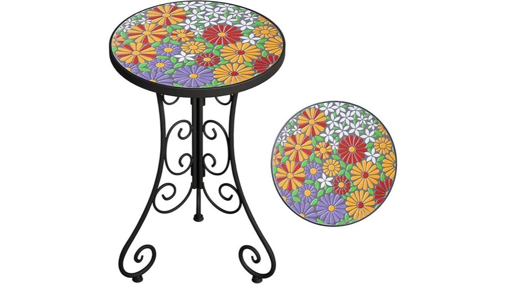 mosaic patio garden table