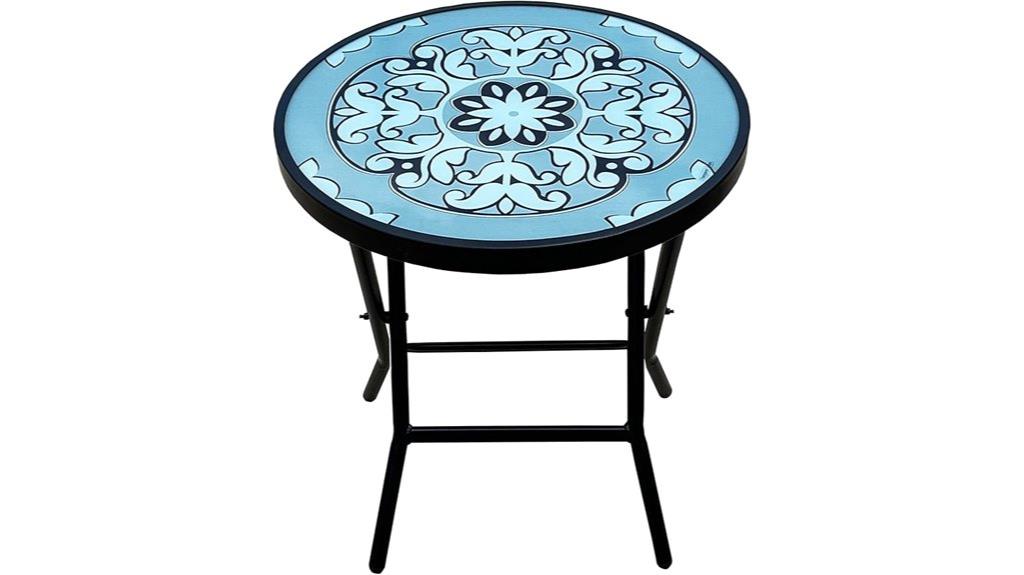 mosaic pattern patio table