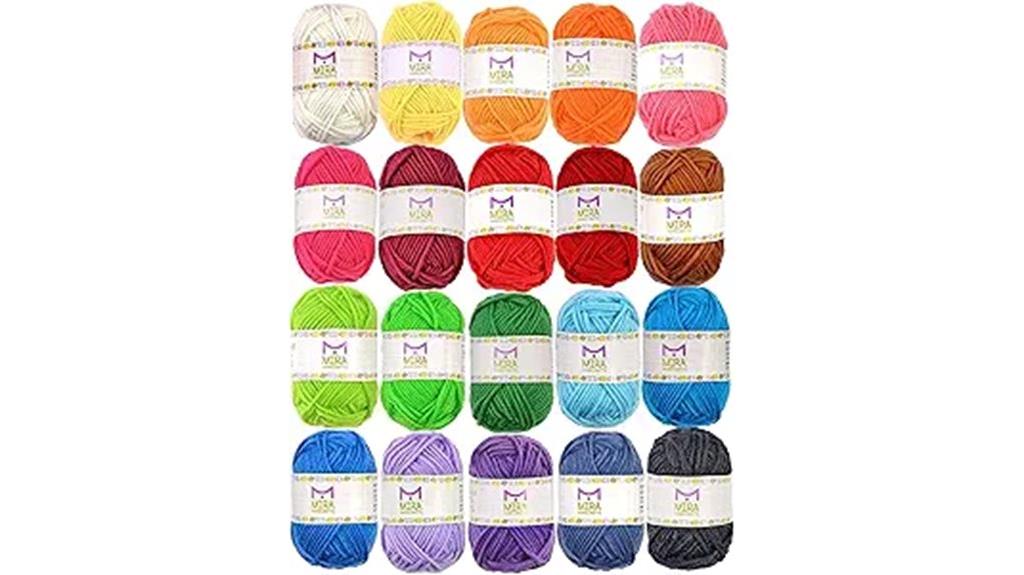 multicolored acrylic yarn pack