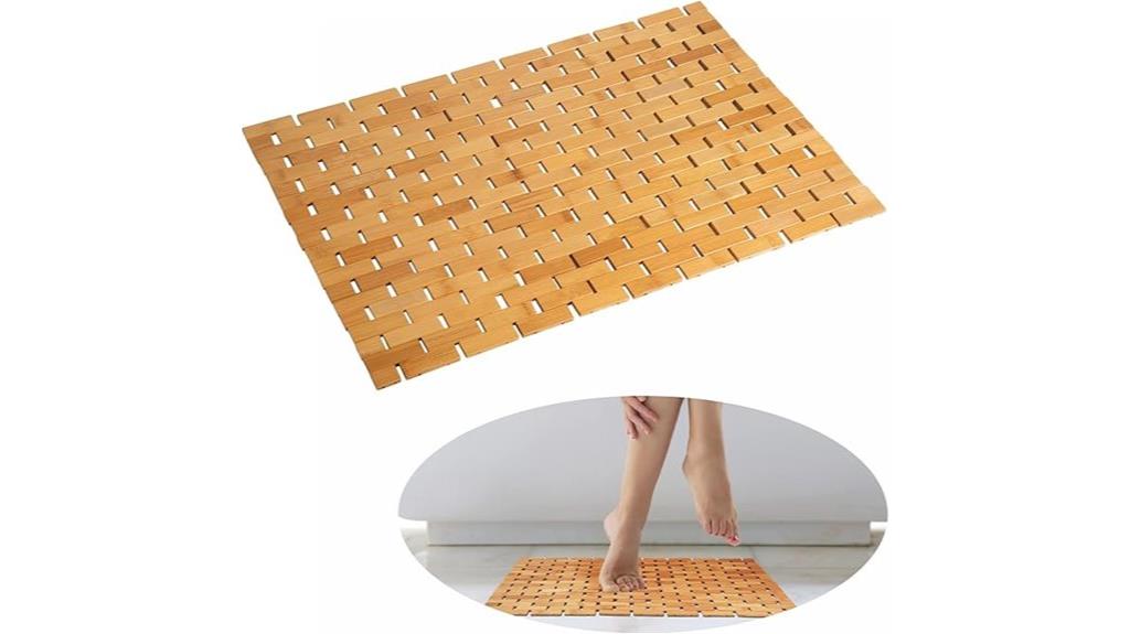 natural bamboo bathroom rug