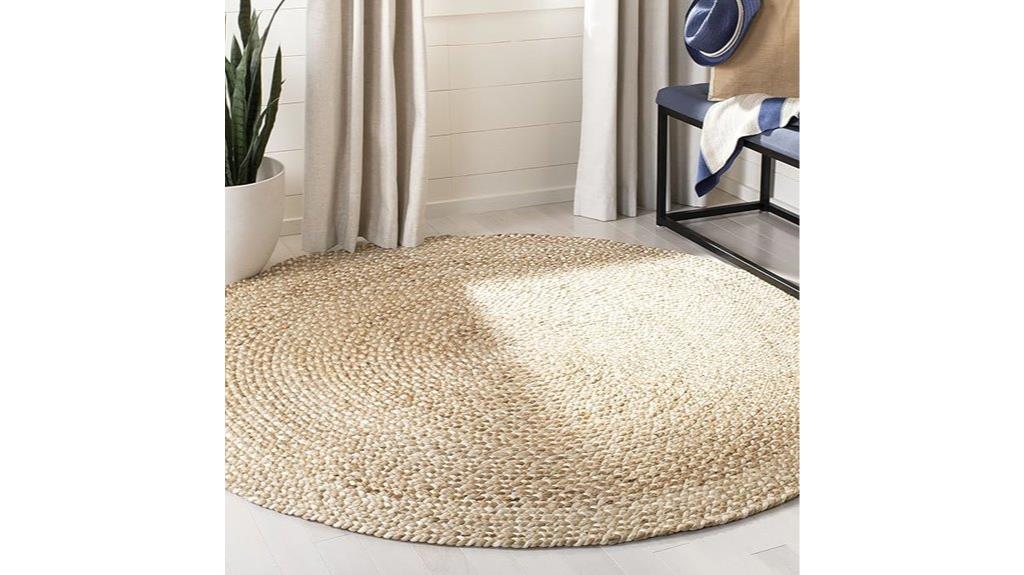 natural ivory round rug