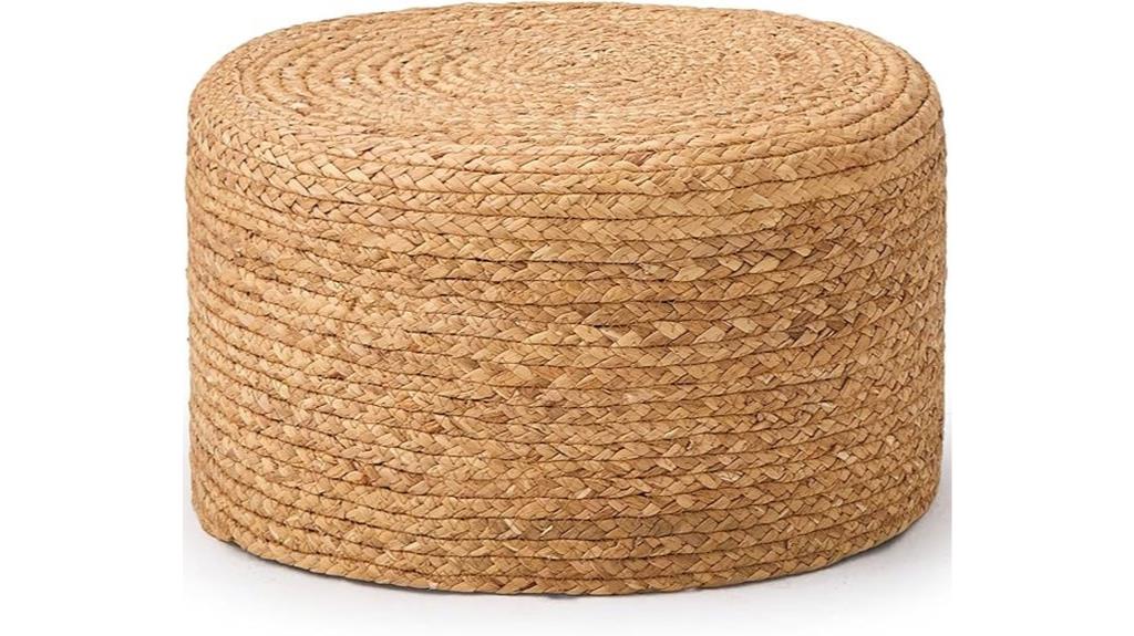 natural water hyacinth ottoman