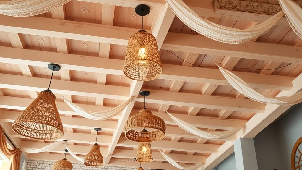 natural woven rattan accents
