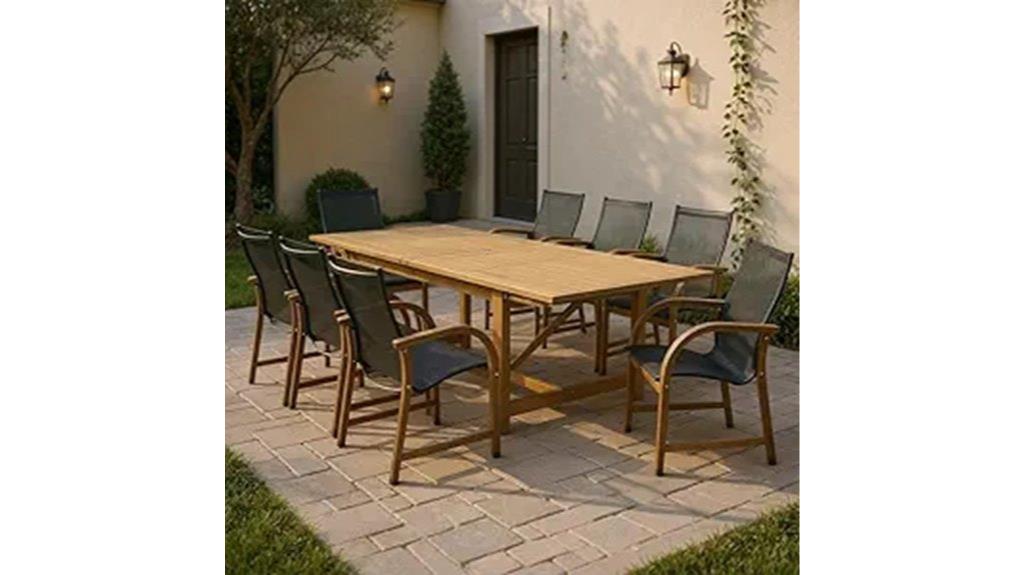 nine piece patio dining set