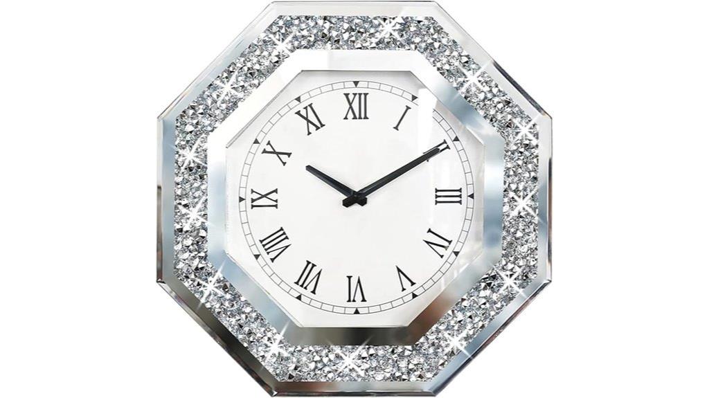 octagon glass wall clock