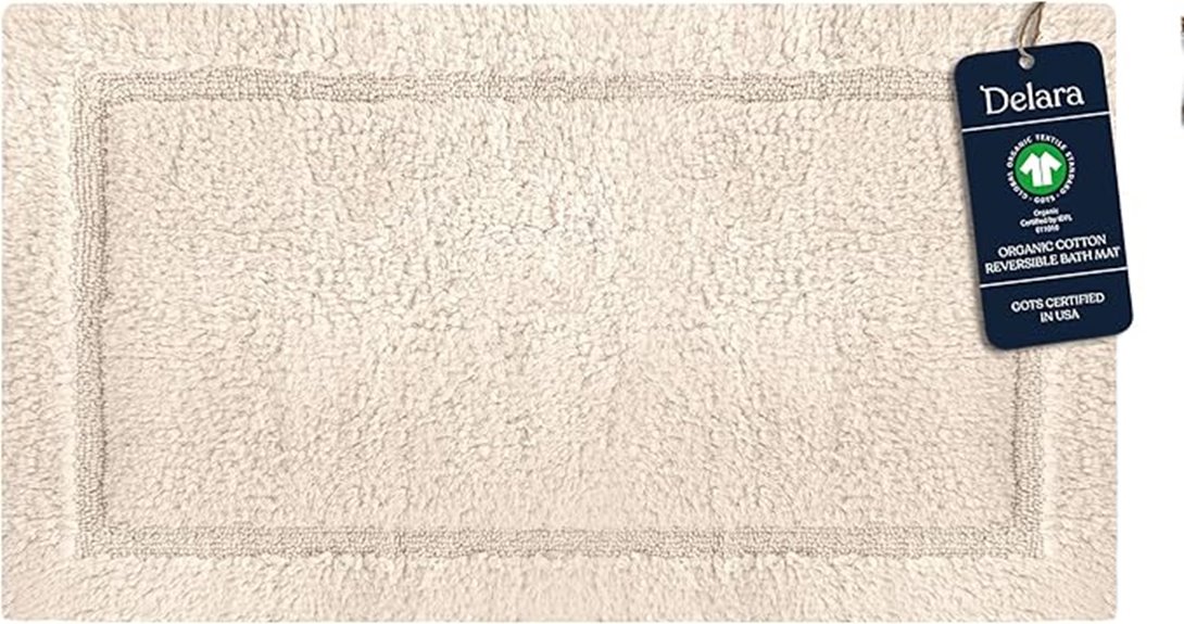 organic cotton reversible bath mat