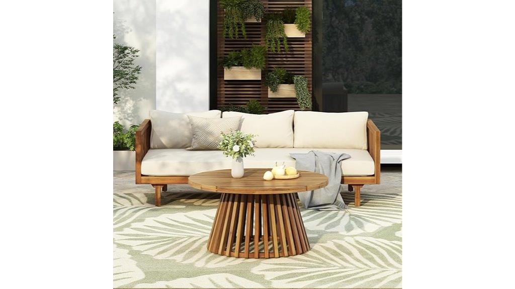 outdoor acacia wood set