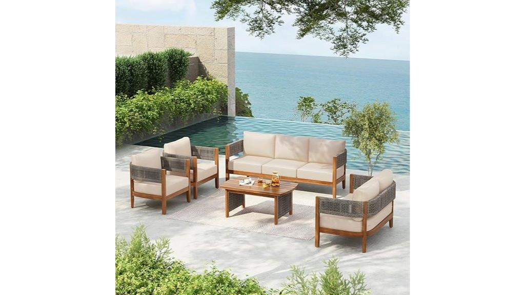 outdoor acacia wood sofa