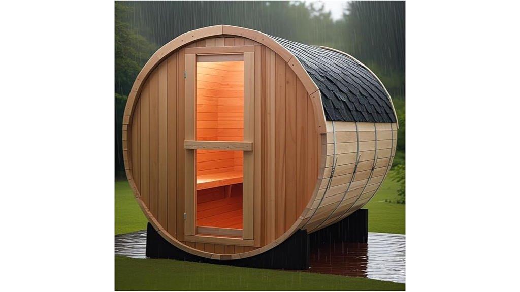 outdoor cedar sauna room