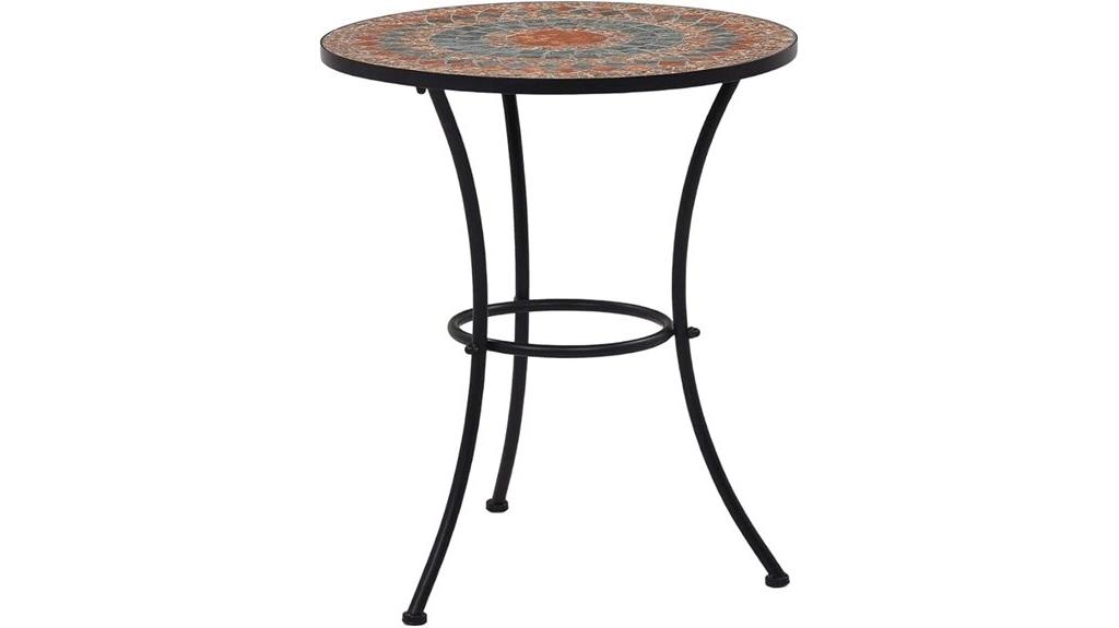 outdoor mosaic bistro table