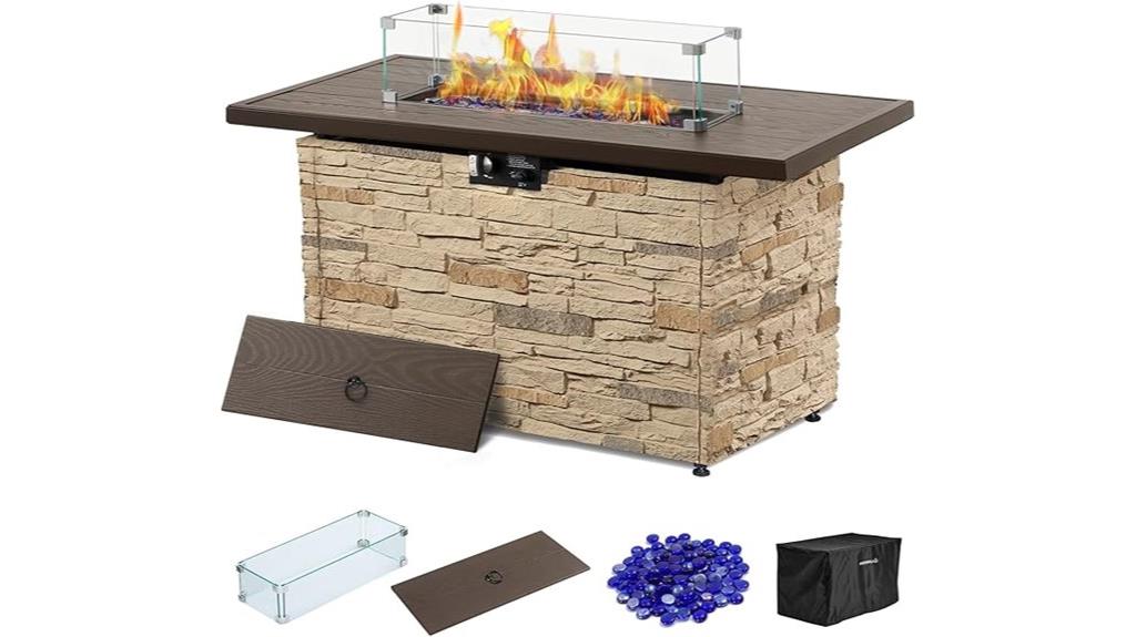 outdoor propane fire table
