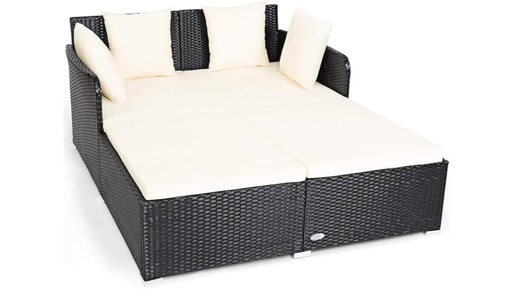 outdoor rattan daybed with cushions