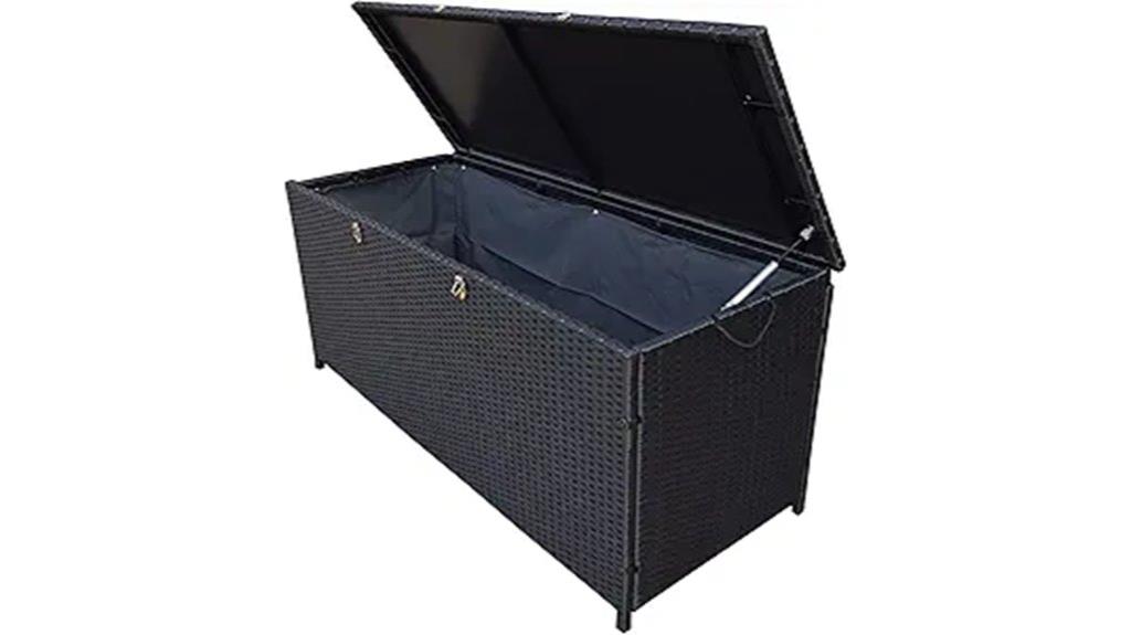 outdoor rattan deck storage