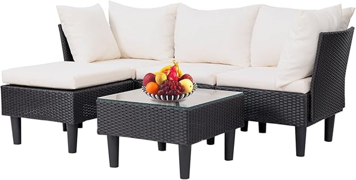outdoor rattan sectional set