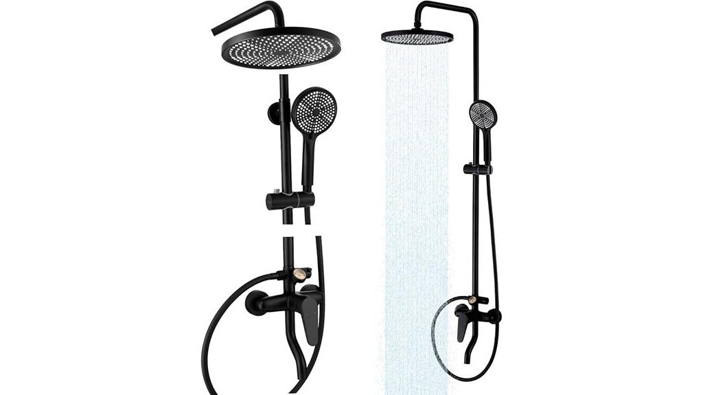 outdoor shower with rainfall