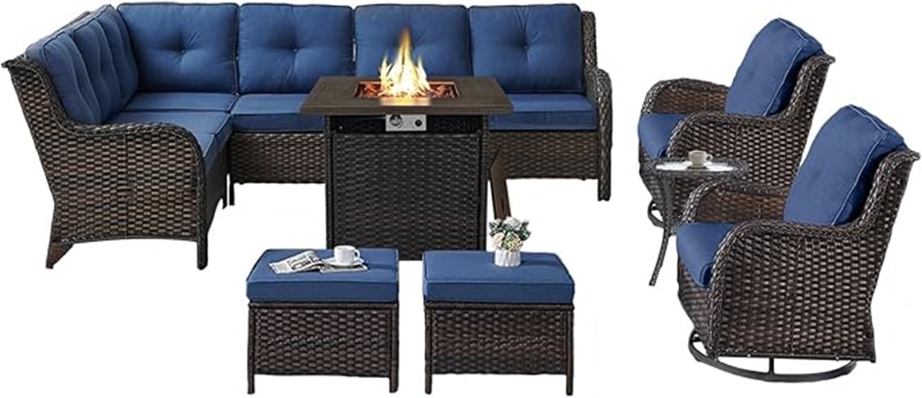 outdoor sofa with firepit
