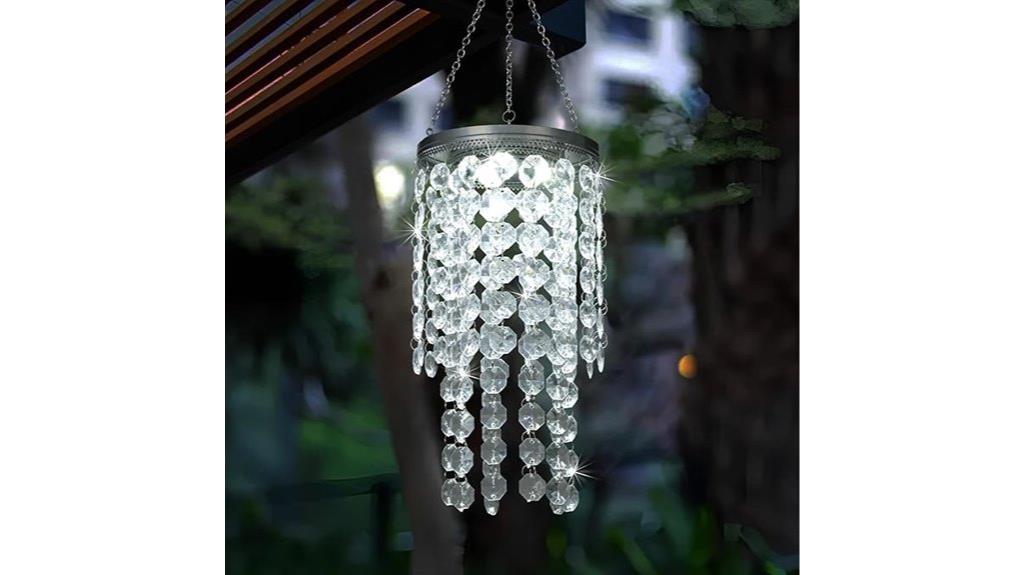 outdoor solar crystal chandelier