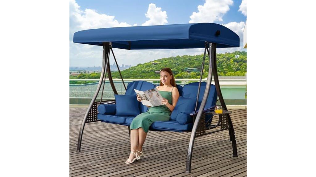 outdoor swing with canopy