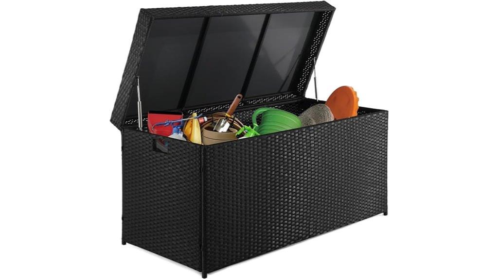 outdoor wicker deck storage