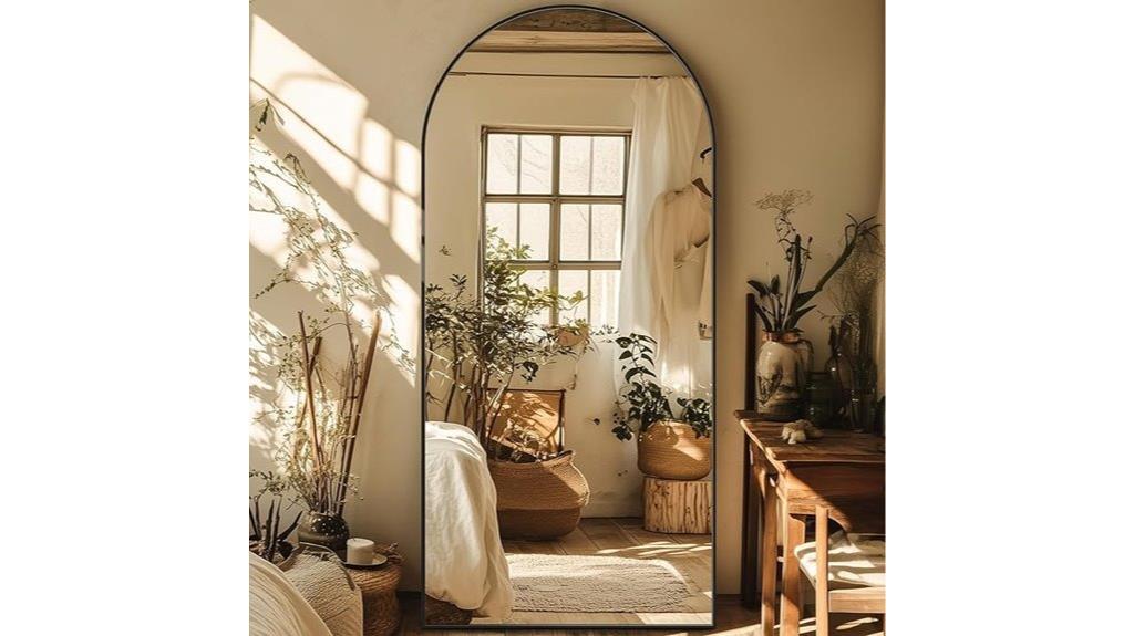 oversized arched standing mirror