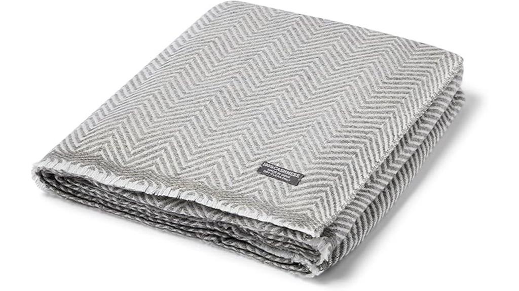 oversized grey cashmere blanket