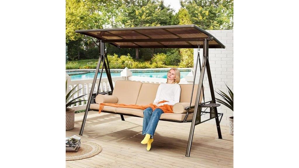 oversized hardtop porch swing