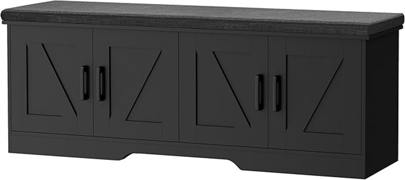 padded seat storage bench