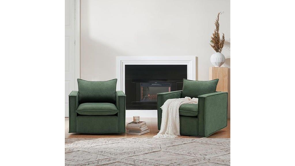 pair of swivel accent chairs