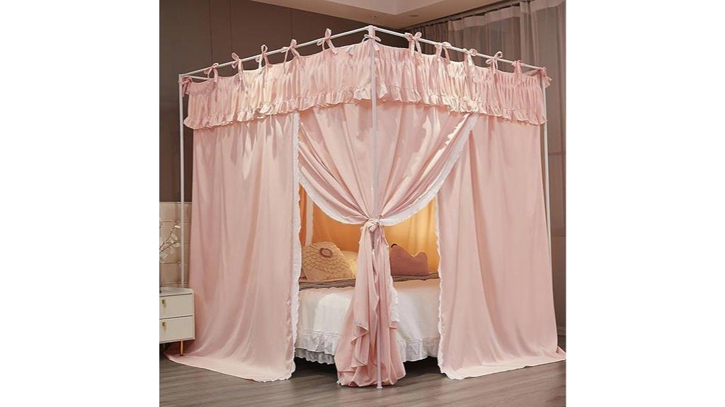 pink ruffle bed canopy