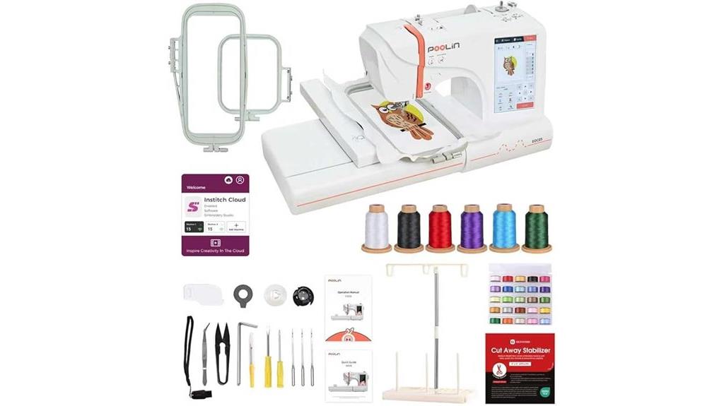 poolin embroidery machine capacity