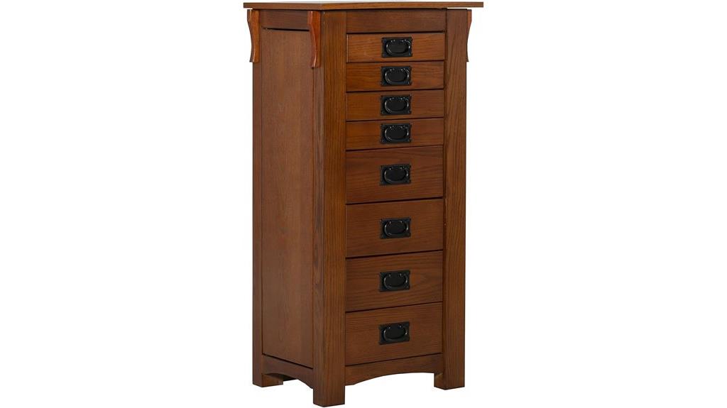 powell oak jewelry armoire
