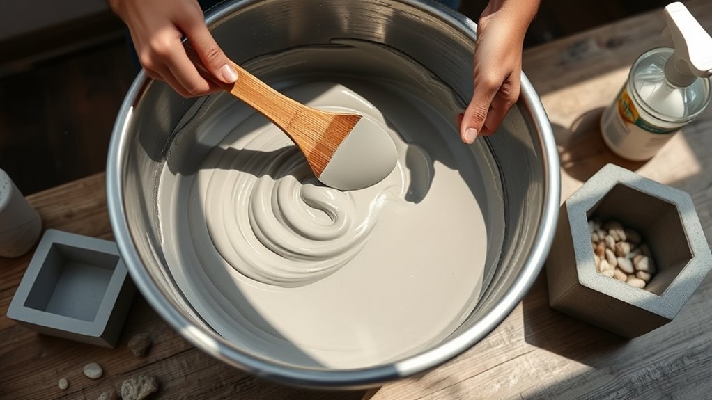 proper mixing and pouring techniques