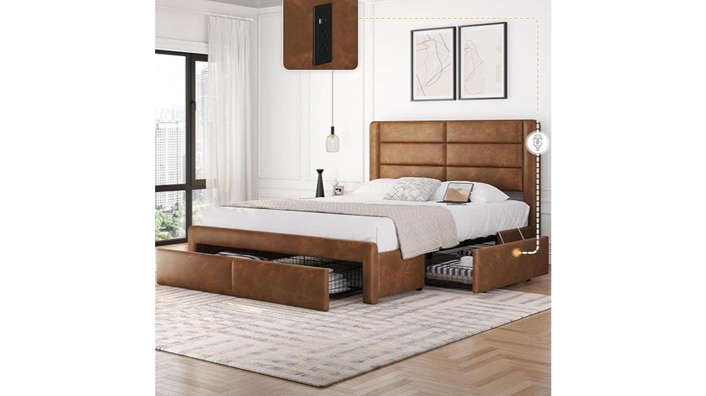 queen bed frame with usb
