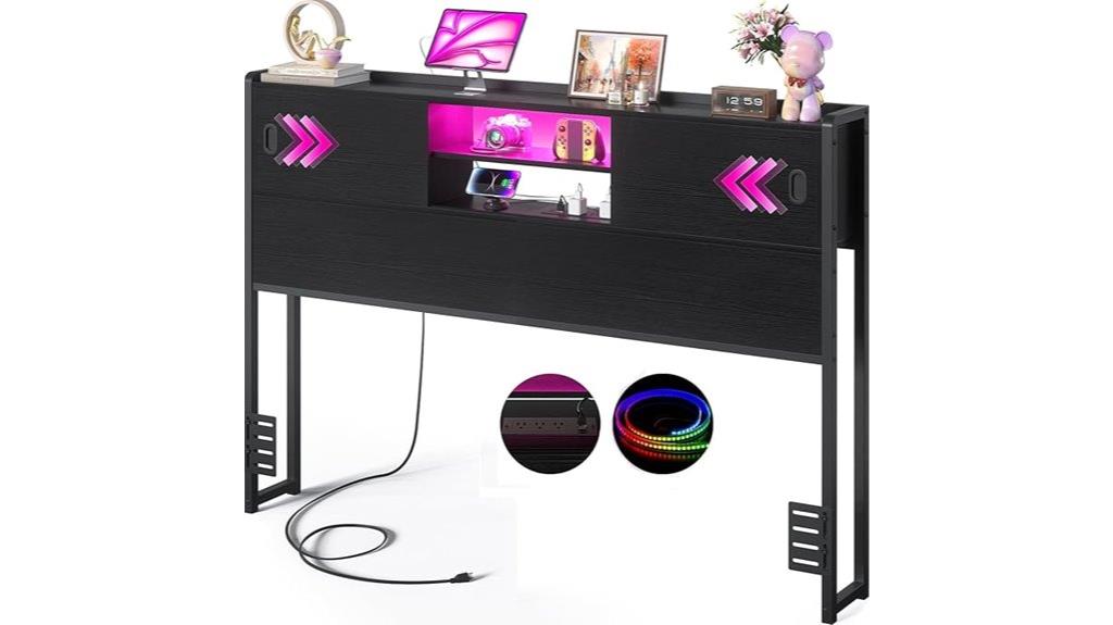 queen bed headboard with storage