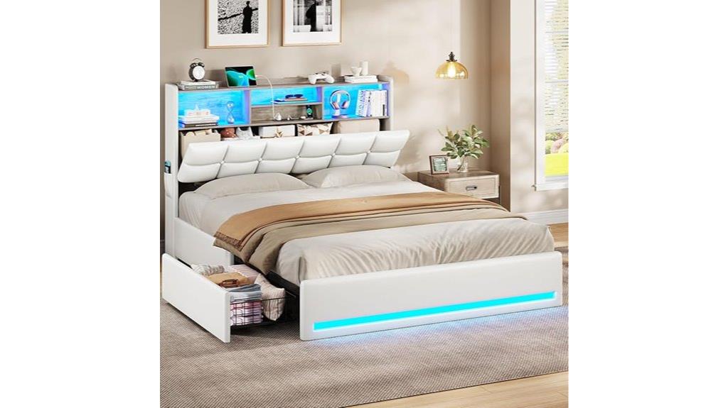 queen bed with storage