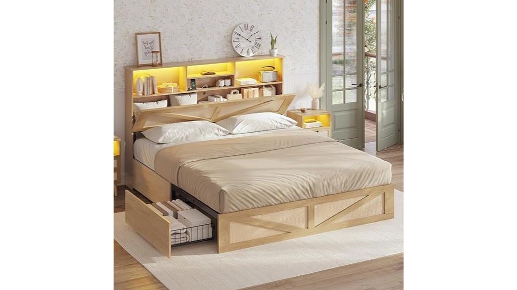 queen bed with storage