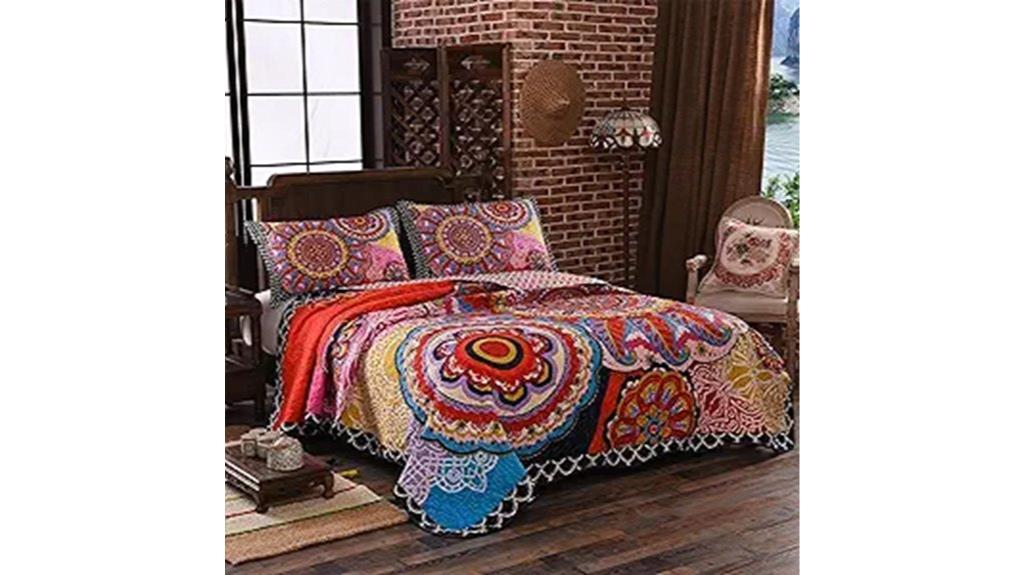 queen mandala quilt set