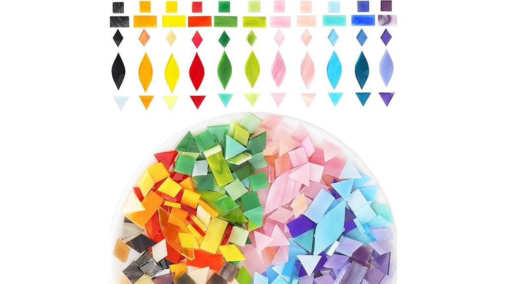 rainbow mosaic glass tiles