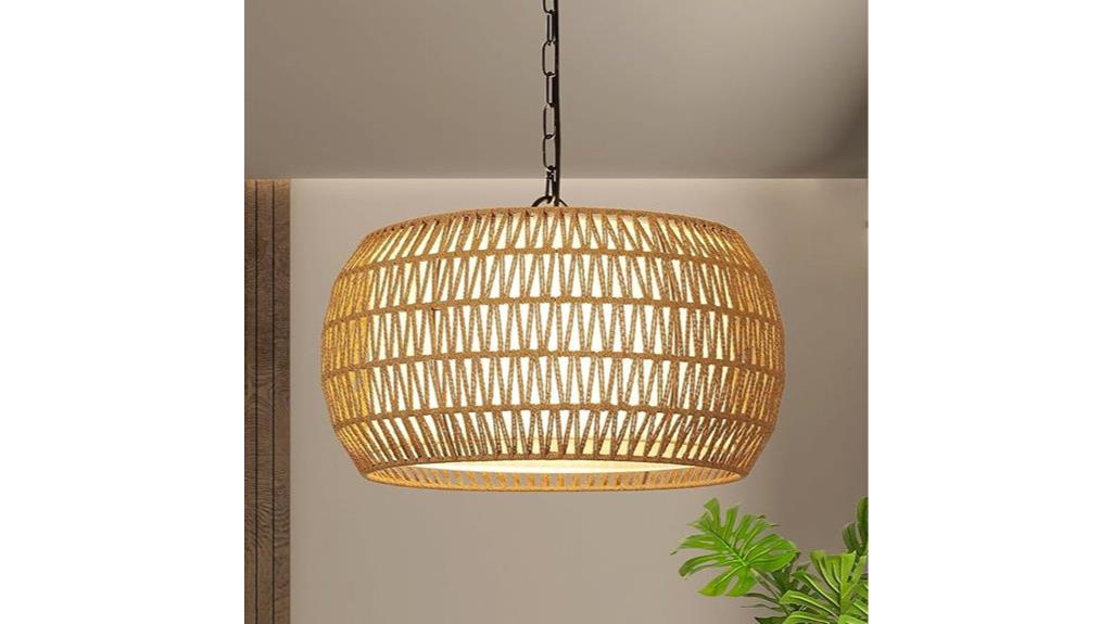 rattan boho dining chandelier