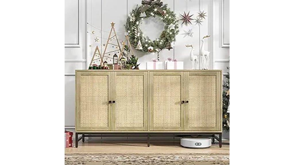 rattan buffet cabinet storage