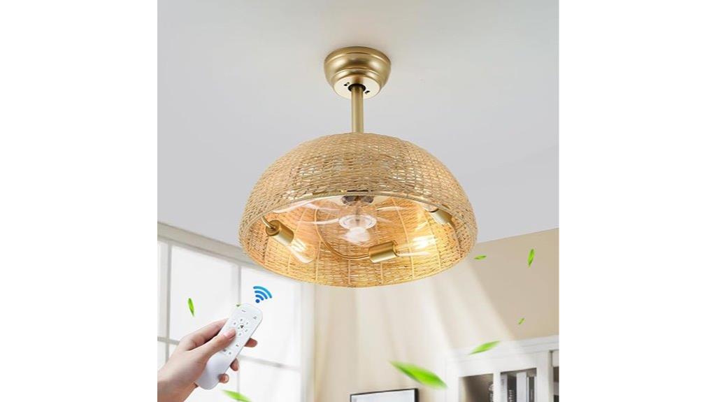 rattan ceiling fan with lights