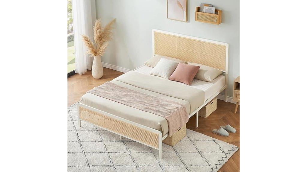 rattan full bed frame