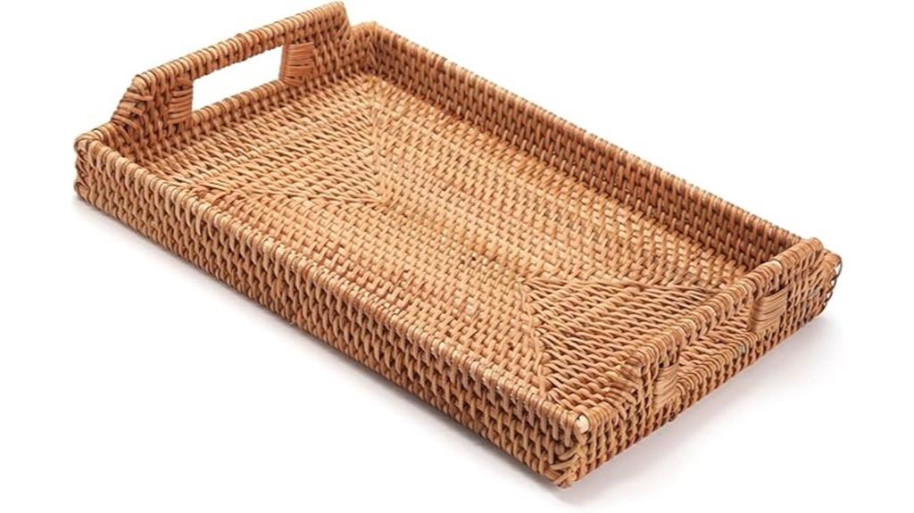 rattan tray with handles