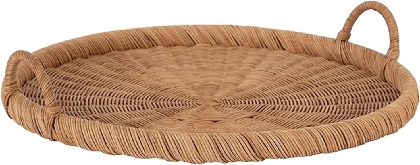 rattan tray with handles