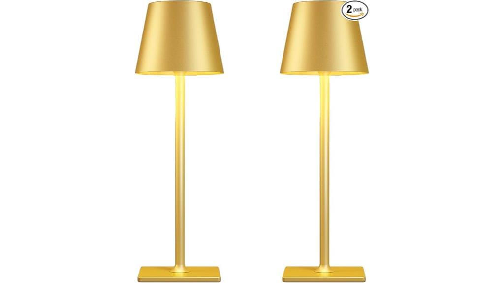 rechargeable gold table lamps