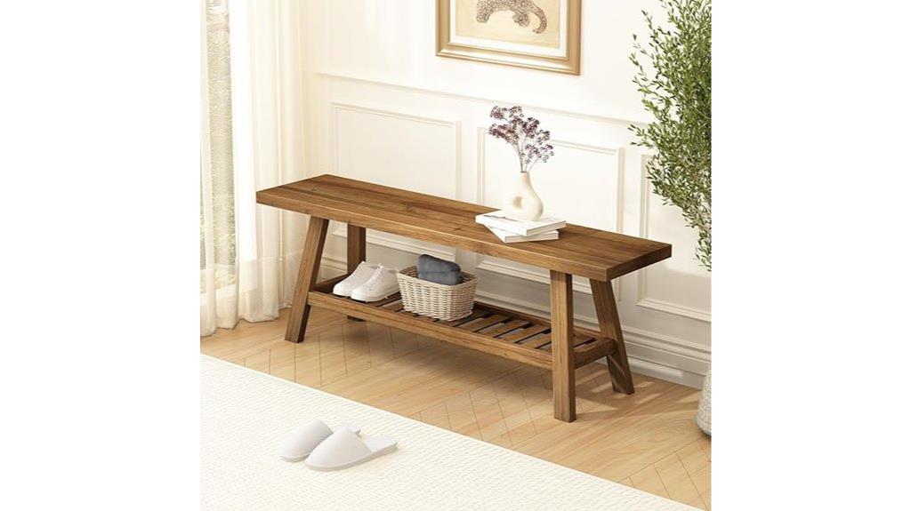 reclaimed wood storage bench