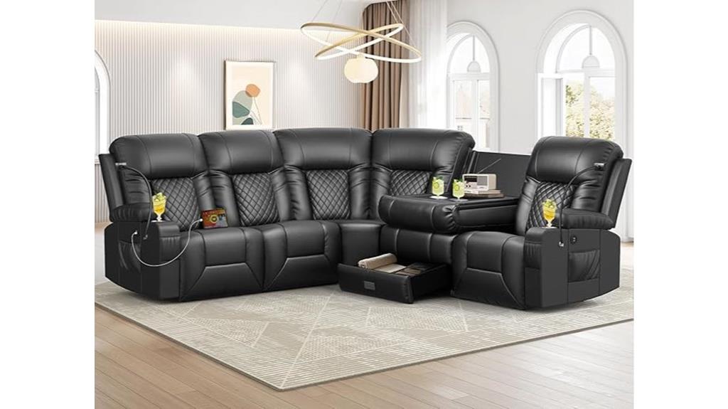 recliner sectional with storage