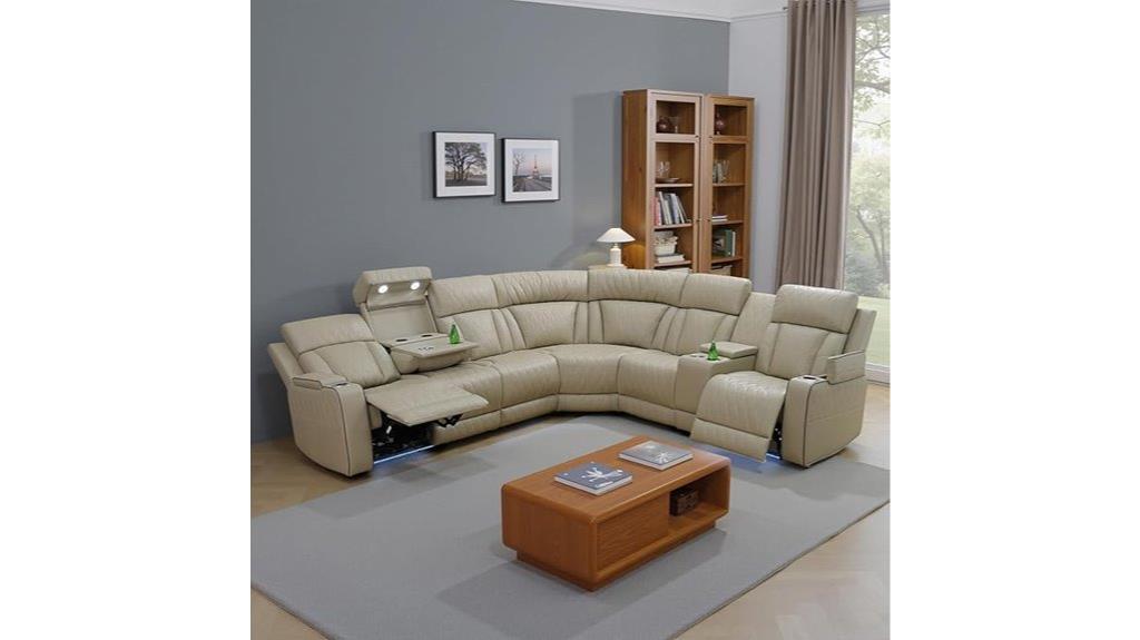 reclining led sectional