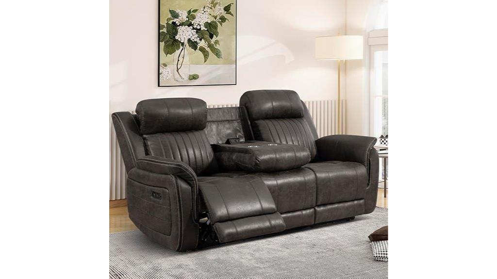 reclining sofa with ports